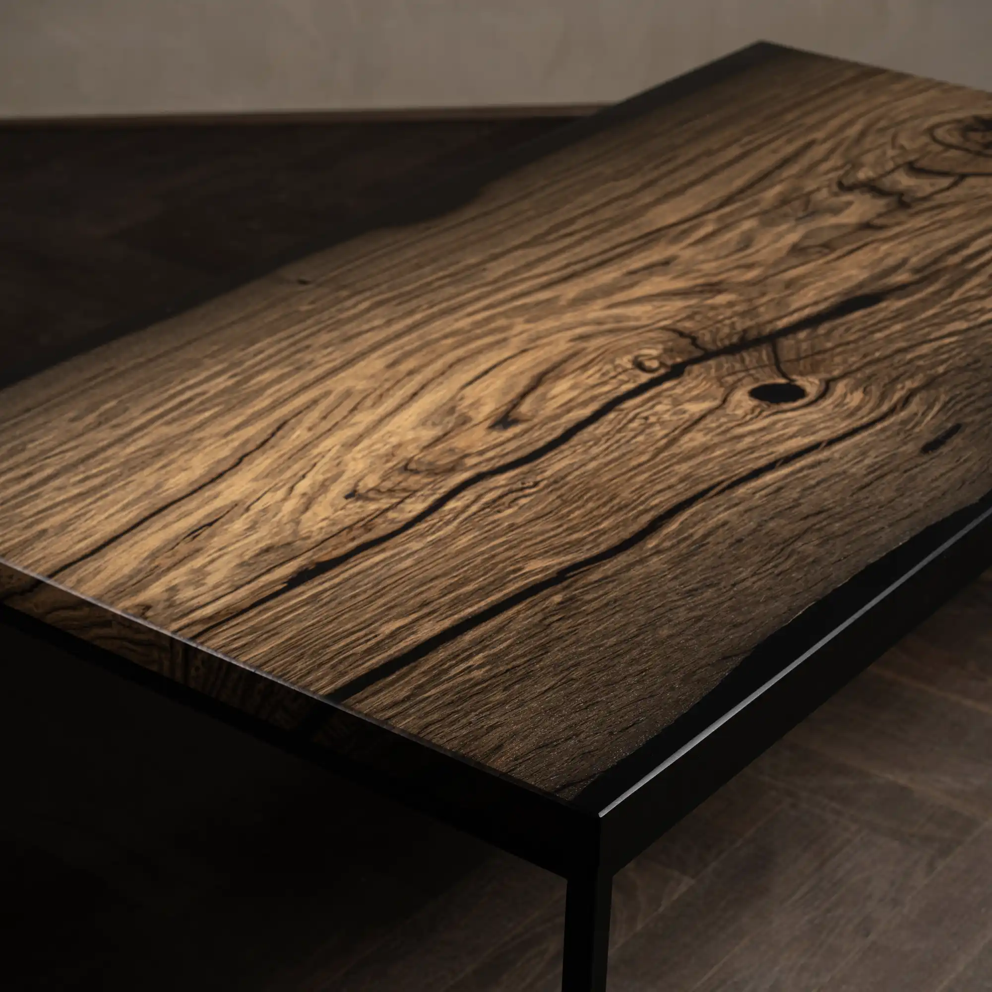 Die Maserung der Platte